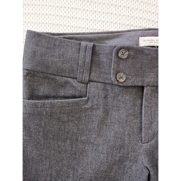 Banana Republic Sloan Textured Wide Leg Trousers 30x33 Charcoal Brown Offce Tall - Picture 10 of 16